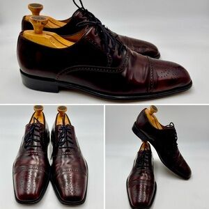 MEZLAN OXFORD DRESS SHOES MENS SIZE 11 OXBLOOD CAP SQUARE TOE MADE SPAIN LEATHER